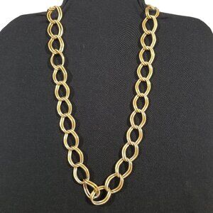 Napier Gold Chain Necklace with Double Oval Loops